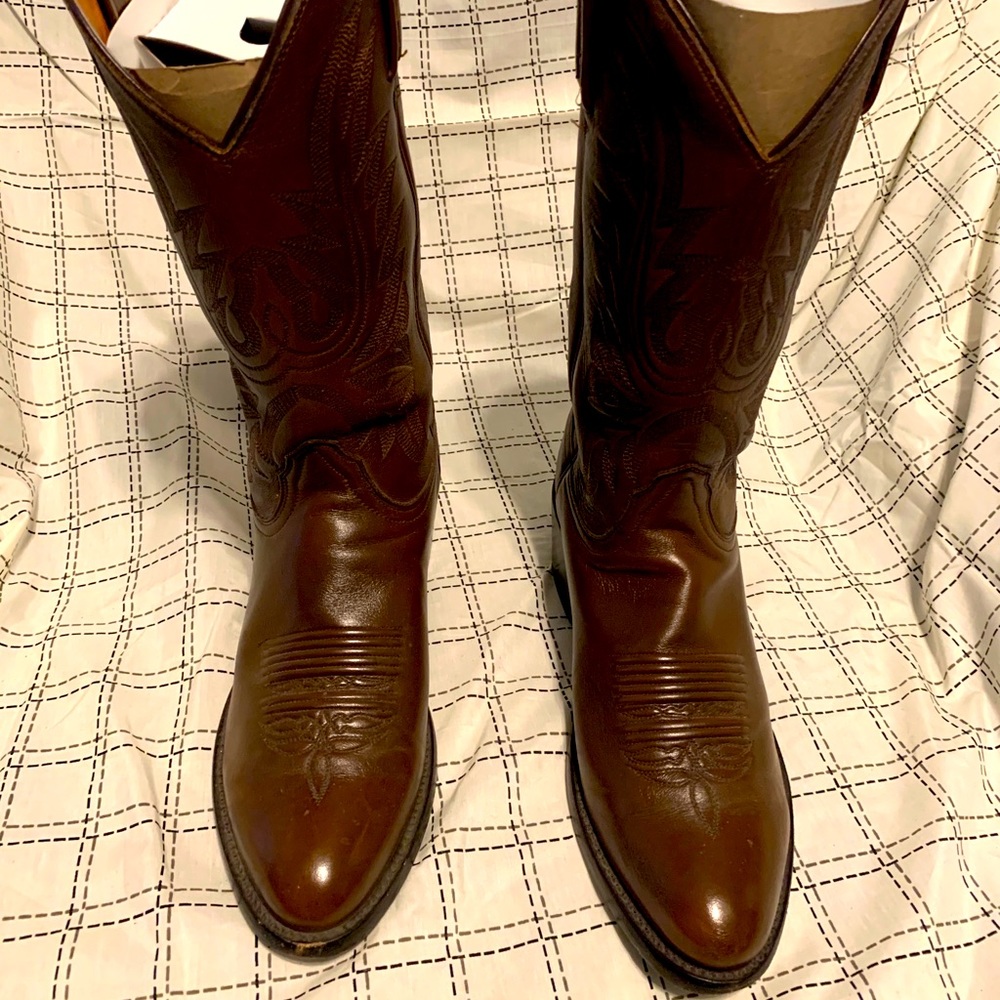 LUCCHESE LONESTAR CALF COWBOY BOOTS MEDIUM TOE